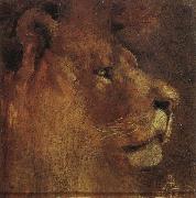 Louis Abrahams Lion-s head Spain oil painting artist